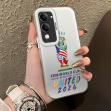 HONTINGA Vivo Y04 ile Uyumlu Kılıfı Silikon Kenar Sert Arka Düşüme Önleyici Basitlik Anti Düşme Kamera Korumali 2026 Fifa Dünya Kupası Desen Telefon Kılıfı K1-1159