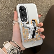 HONTINGA Vivo V50 Lite ile Uyumlu Kılıfı Silikon Kenar Sert Arka Düşüme Önleyici Basitlik Anti Düşme Kamera Korumali Lewandowski Desen Telefon Kılıfı K1-1155