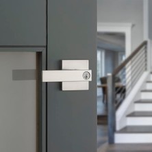 Mabeyn Singapur Giriş Kapı Kolu Kilitli ve Anahtarlı, Güvenli Anahtarlı Ters Çevrilebilir Kol Dışı, Ön Giriş ve Yatak Odaları Için, Nikel, Seçmeye Dayanıklı Smartkey Rekey Güvenlik ve Microban