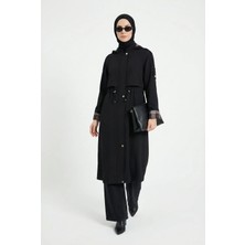 Armine Trend Allerli Belden Sıkmalı Astarı Ekoseli Kap Siyah 26YT802