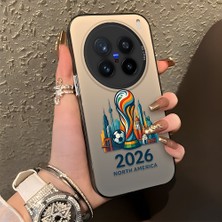 HONTINGA Vivo X200 Pro ile Uyumlu Kılıfı Silikon Kenar Sert Arka Düşüme Önleyici Basitlik Anti Düşme Kamera Korumali 2026 Fifa World Cup Desen Telefon Kılıfı K1-1160