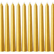 Mabeyn Renk Ince Şamdan Mum Seti – 25 cm Uzunluk – 10’lu Paket – Dekoratif Taper – Şık Masa, Davet ve Özel Gün Dekorasyonu Için