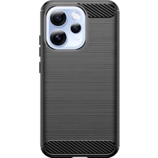 Microcase Oppo Reno 15 ile Uyumlu Brushed Carbon Fiber Silikon Kılıf - Siyah AL3332