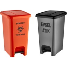 PremiumPort Pro Slim Pedallı Tıbbi ve Evsel Atık Kovası 30 Lt, Pratik ve Şık Kullanım