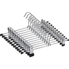 Mabeyn 5’li Metal Pantolon ve Etek Askısı – 360° Dönebilen Kancalı, Ayarlanabilir Çoklu Askı, Dolap Içi Yer Tasarruflu Elbise Askısı, Pantolon, Etek, Şal, Çorap Düzenleyici Set (40 Cm)