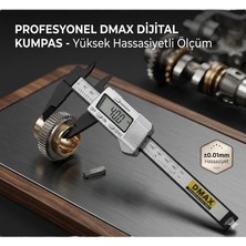 If D-Max 150 mm Dijital Kumpas - LCD Ekranlı Plastik Gövde Karbon Fiber Hassas Ölçüm Aleti