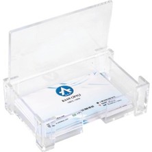 Ark Şeffaf Akrilik Kartvizitlik Kutusu Kapaklı