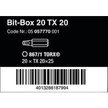 Mabeyn 05057770001 Uç Seti, Uç Kutusu 20 Tx 20, 20 Parça