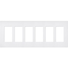Mabeyn Lutron Claro 6 Gang Dekoratör/rocker Duvar Plakası, Mat, Kar (1 Paket) | Sc-6-Sw