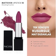 Mabeyn Mattever Lipstick 10 Shocking Fuschia Yarı Mat Saten Bitişli Ruj, Mor