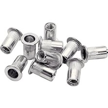 Mabeyn Nietmuttern M6, 0,5-3mm Klemmbereich, 20 Stk. Gewindenieten Stahl, Set Inkl Bohrer, Für Nietmutternzange