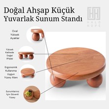 Mabeyn Halohope El Yapımı Ahşap Top Ayaklı Sunum Standı Tabağı Tahtası - Küçük Boy Sunumluk