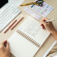 Mabeyn A5 Spiralli Sert Kapak Çizgili Tarihsiz Not Defteri Pembe