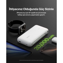 Mabeyn Taşınabilir Şarj Cihazı, 20K Entegre Kablolu Taşınabilir Güç Kaynağı, 30 W Güç Iletimli Hızlı Şarj, Usb-C Güç Iletimi, 16 Serisi, iPad Pro, Galaxy S25 ve Daha Fazlası Için, Beyaz