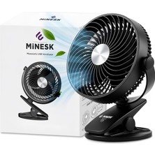 Mabeyn Mini Vantilatör - Masaüstü USB Fan - Klipsli Sabitleme - 360° Ayarlanabilir - Ultra Güçlü Hava Akımı ile Süper Serinlik Hissi - Portatif, Taşınabilir, Minimalist Tasarım (Siyah)