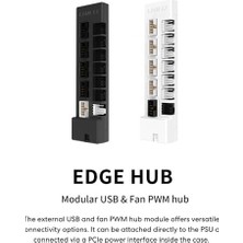 Mabeyn Li Evrensel USB ve Pwm Fan Hub, 4 USB Başlıklı Fan Kontrol Cihazı - 6 Fan Bağlantı Noktası - Manyetik Montaj - 5V/4PIN - Psu/anakart Evrensel Kılıf Uyumluluğu - Beyaz (EG-HUB01B)