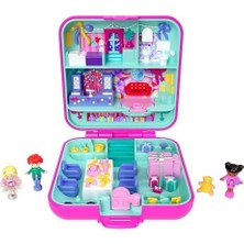 Mabeyn Polly Mattel 80. Yıl Dönümüne Özel Nostaljik Kompakt Oyun Seti, Biri Etek Giyen 3 Bebek, 1 Evcil Hayvan ve Kutlama Temalı Mobilyalarla Kompakt Ev, JGK22