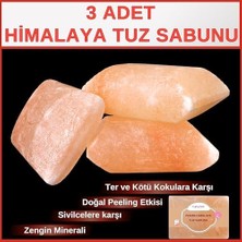 Mabeyn Bitkisel Himalaya Tuz Sabunu 300-350 gr x 3 Adet Zengin Mineralli Doğal Saf Pembe Himalaya Kaya Tuzu Sabunu Doğal Peeling