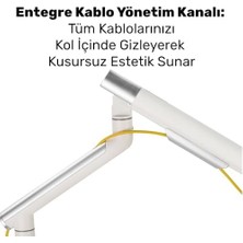 Mabeyn Npo STD49012UW 17"-32" Ultra Slim Alüminyum Monitör Kolu, 2xusb Portlu Amortisörlü Vesa Tutucu, Ergonomik 360 Pivot (9kg)