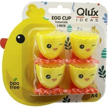 Go İthalat EGG CUP 4PCS YUMURTALIK EMOJİ DESEN - RENKLİ PLASTİK CİVCİV AYAKLI - 1/2 KIRIK YUMURTA KABUK MODEL