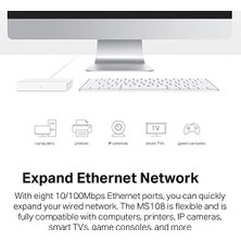 Mabeyn MS108, 8-Port 10/100MBPS Desktop Switch