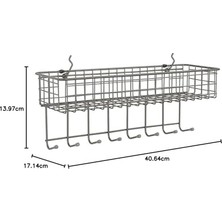 Mabeyn Diversified Pegboard & Duvara Monte Raf Sepeti ve Kanca Istasyonu, 40,64 cm U x 14,0 cm G, Endüstriyel Gri