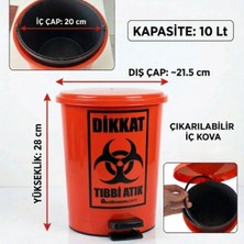 PremiumPort 10 Lt Turuncu Pedallı Tıbbi Atık Kovası, Güvenli ve Pratik Kullanım