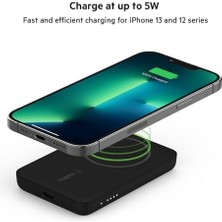 Mabeyn Manyetik Kablosuz Güç Bankası 2.5k (Magsafe ile Uyumlu Taşınabilir Şarj Cihazı, 2500 Mah Küçük Kapasiteli Kompakt Mini Hızlı Şarj, Usb-C - Usb-C Kablosu Dahil) - Siyah