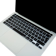 Mabeyn Pro Klavye Koruyucu Uk Ingilizce Iso Ters L Enter Ince Silikon Bar 13 M1-M2 ve 16 Inç Uyumlu Toz ve Sıvı Koruma Kaplama Siyah