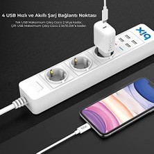 Mabeyn Bix Bp-01 Yüksek Akım Korumalı Hızlı Şarj Özellikli 4 USB Bağlantı Noktası 3'lü Priz Paneli Amazon Alexa & Uyumlu Uzaktan Kontrol, Sesli Komut Özellikli Ev, Ofis Için Akıllı Priz