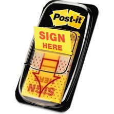 Mabeyn Mesaj "sign Here" Bayrakları Değer Paketi, 50/dispenser, 12 Dispenser/paket, 1" Geniş, Sarı (680-SH12)