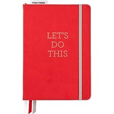 Mabeyn C.r. Gibson Kırmızı Deri "let's Do " Noktalı Izgara Defteri, 15,24 cm G x 21,59 cm U, 240 Sayfa