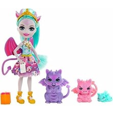 Mabeyn Enchantimals Aile Serileri Oyun Seti - Deanna Ejderha ve 3 Ejderha Figürlü, 4 Aksesuarlı, GYJ09