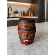 Print Zone Antik Roma Stil Premium Şarap Fıçısı – Musluklu Içecek Sunum Sebili (3l Iç Torba Dahil)