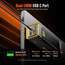 Mabeyn Starship 27.600 Mah 240W Pd3.1 Powerbank, Akıllı Dijital Göstergeli 2si1 Arada Taşınabilir Hızlı Şarj Cihazı, Şarj Istasyonu Siyah