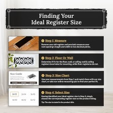 Mabeyn 2 Inch 12 Inç Gotik Steel Floor Register, AGH212-BLK