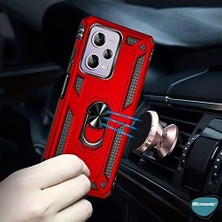 Mabeyn 12 Pro+ 5g Kılıf Military Ring Holder Kırmızı [ 12 Pro+ 5g ile Uyumlu Kılıf - Kırmızı]