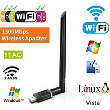 Mabeyn USB Wifi Pro Sinyal Yakınlaştırıcı Güçlendirici Adaptör Kart 1300 Mbps EP-AC1686