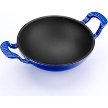 Mabeyn Döküm Mini Wok Yekpare Kulplu Çap 16CM Mavi