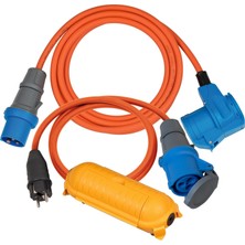 Mabeyn Kamp Adaptör Seti/cee Adaptör Kablosu 1,5 M, Cee 230 V Uzatma Kablosu 3 M, Safe-Box Big IP44 (Her Kamp Tatili Için Ideal Kamp Aksesuarı, IP44), Turuncu