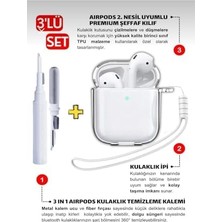 Mabeyn 1. Nesil ve 2. Nesil ile Uyumlu 3 In 1 Temizleme Aparatlı Set Kalın Koruyucu Silikon Kılıf - ŞEFFAF3IN1