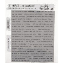 Mabeyn Tim Holtz - Anon CMS394 Tıny Tim Holtz Stamp Clıng Rbbr Damga Seti, Küçük Metinli, Tek Boy
