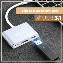 Mabeyn ITPC-04TXT Type-C Hub, 4K 30Hz Hdmı, USB 3.0, 100W Pd, Alüminyum Kasa