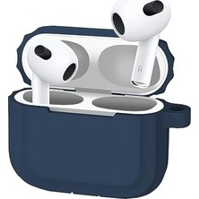 Mabeyn Labs 3 Uyumlu Rubber Silicone Kancalı Yumuşak Silikon Kılıf 3 Uyumlu Kulaklık Kılıfı (Mavi)