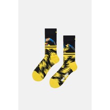 Happy Socks - Sarı Marvel x - Men Wolverine Figürlü Çorap