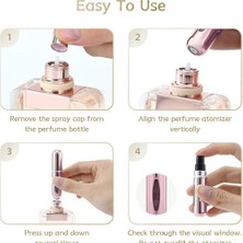 Mabeyn 5 Adet Mini Cep Parfüm Şişesi, Dolabilir Taşınabilir Atomizer Parfüm, Koku, Kolonya Şişesi