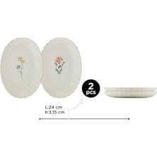 Mabeyn Porselen Tiny 2 Parça 24 cm Kayık Tabak