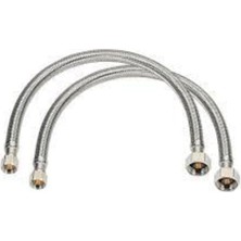 Mabeyn 3/8 3/8 Klozet Bağlantı Hortumu Çelik Bağlantı - 2 Adet 50CM