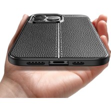 Mabeyn 15 Pro Max Ile Uyumlu Deri Silikon Yüzeyli Silikon Kılıf Niss Silikon Deri Soft Ultra Slim Fit Kılıf Lacivert