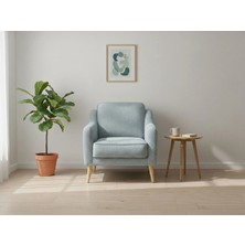 Rolivs Mokka Berjer – Bukle Kumaş Aqua | Modern Tasarım, Konforlu Oturum, Şık Salonlar Için